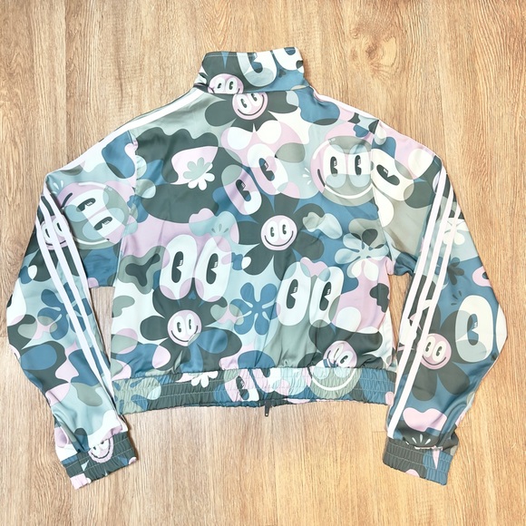 Adidas Originals Hattie BB Track Jacket Multicolor Camo Smiley Print Women’s M - Picture 11 of 12